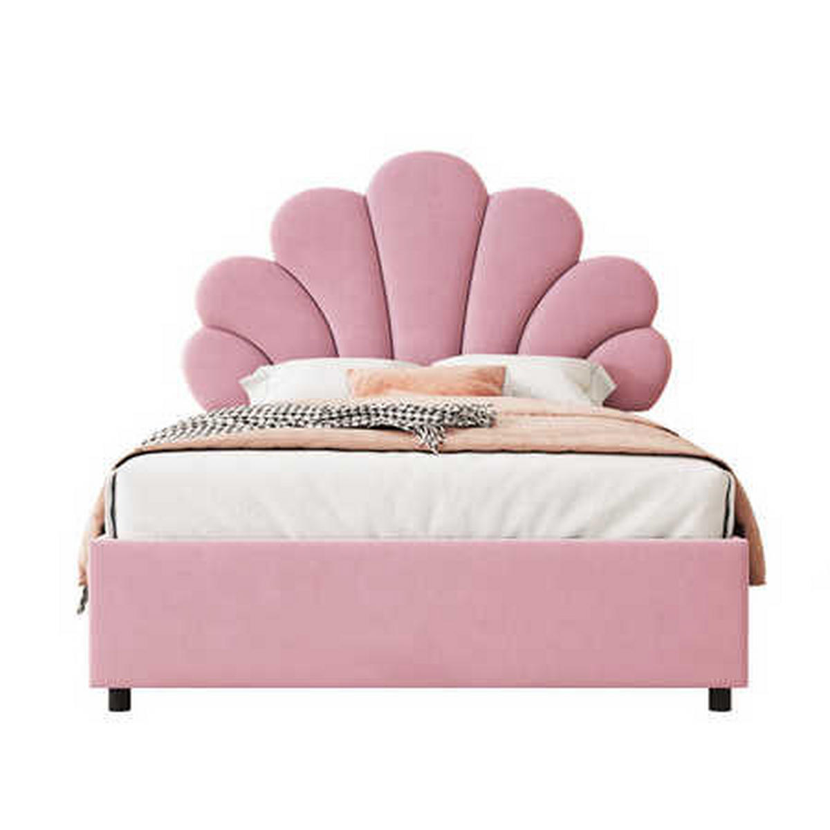 TAPECIRANI KREVET 90x200 Ružičasti Baršun Podesivo Uzglavlje - pink, tekstil (90/200cm) - FLIEKS