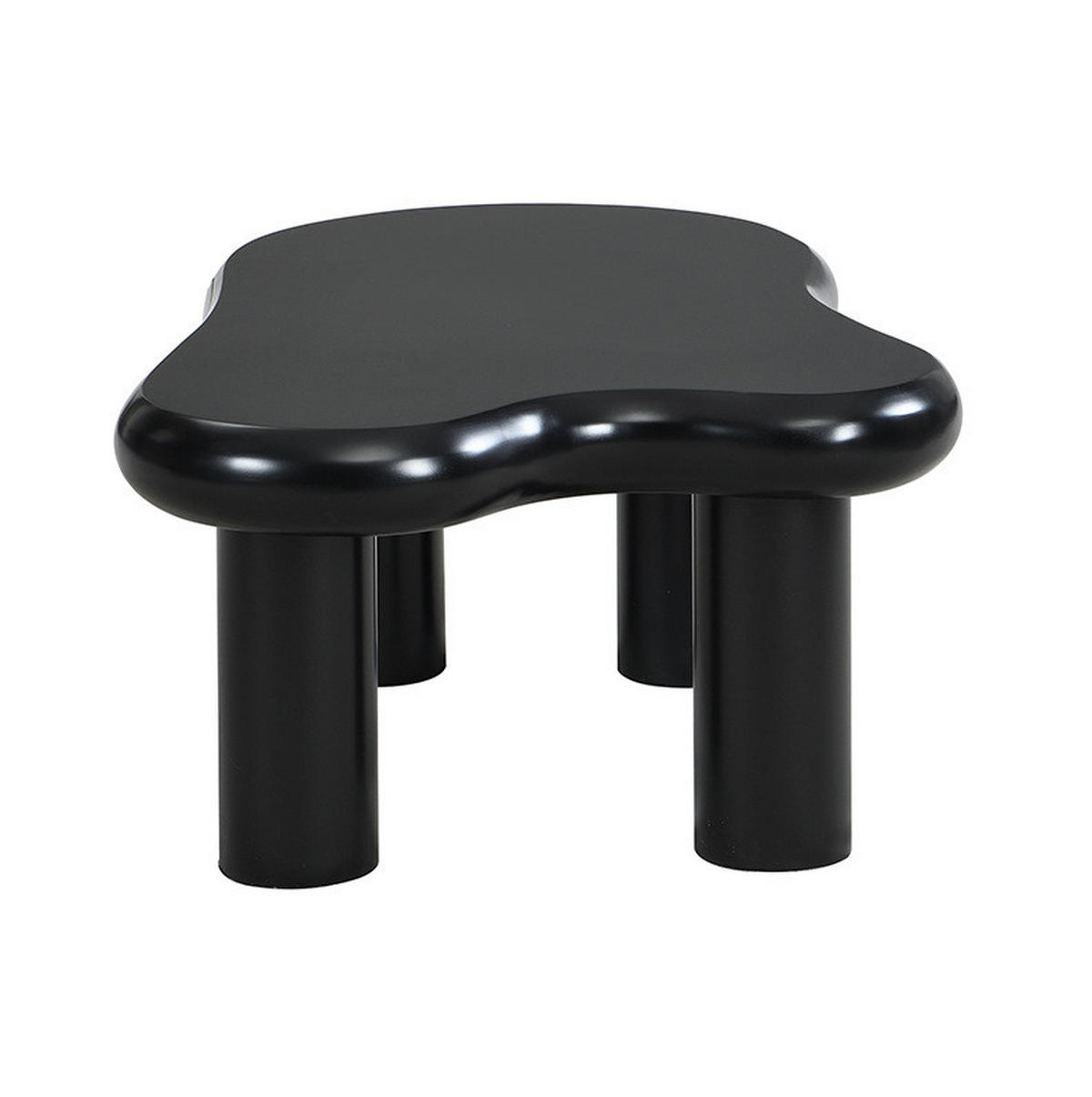 COUCHTISCH 98/65,5/40 cm mit LED-Beleuchtung und Schublade in Schwarz - Schwarz, Holzwerkstoff (98/65.5/40cm) - Flora Grace