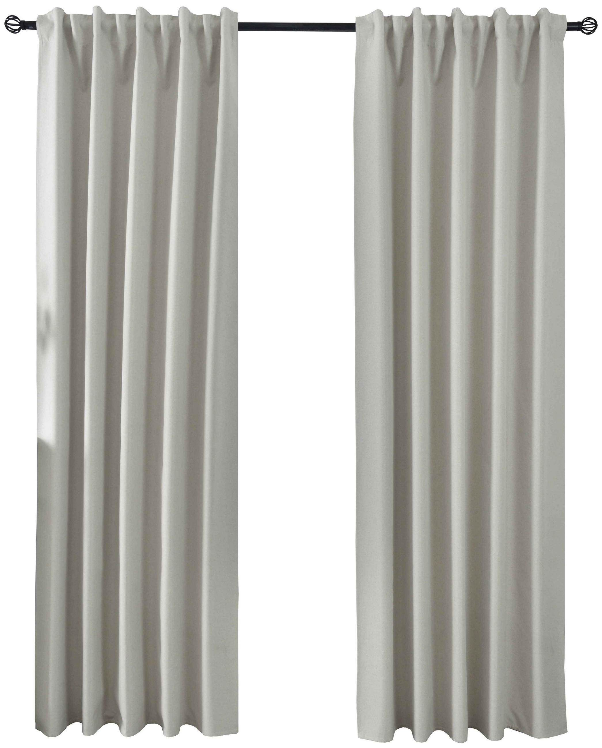 VORHANG 2ER SET BOSTON DARK HxB 175x140 cm Creme - Creme, Textil (140/175cm) - Gardinenbox