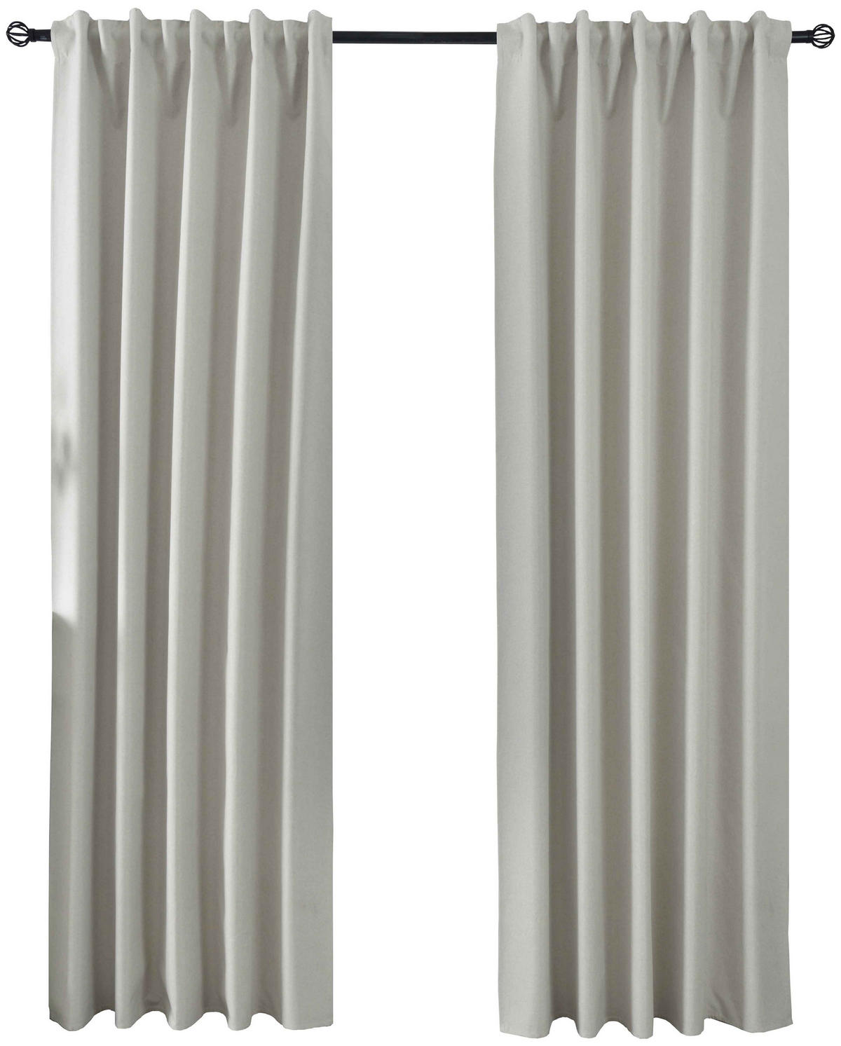 VORHANG 2ER SET BOSTON DARK HxB 175x140 cm Creme - Creme, Textil (140/175cm) - Gardinenbox