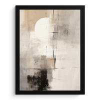 GERAHMTES BILD Abstrakt - Kunst - Grau 30x40 cm - Hellgrau, Papier (30/40cm) - MuchoWow
