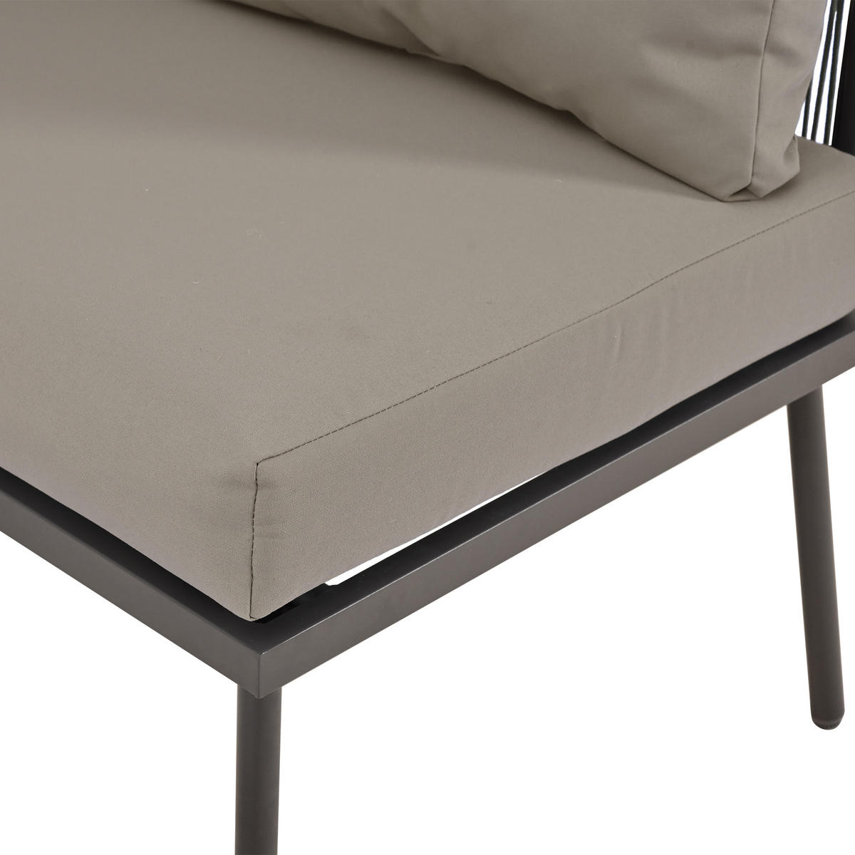 GARTENMÖBEL 120x60x72cm grau aus Eisen für 8 Personen - Grau, Metall - Modfu