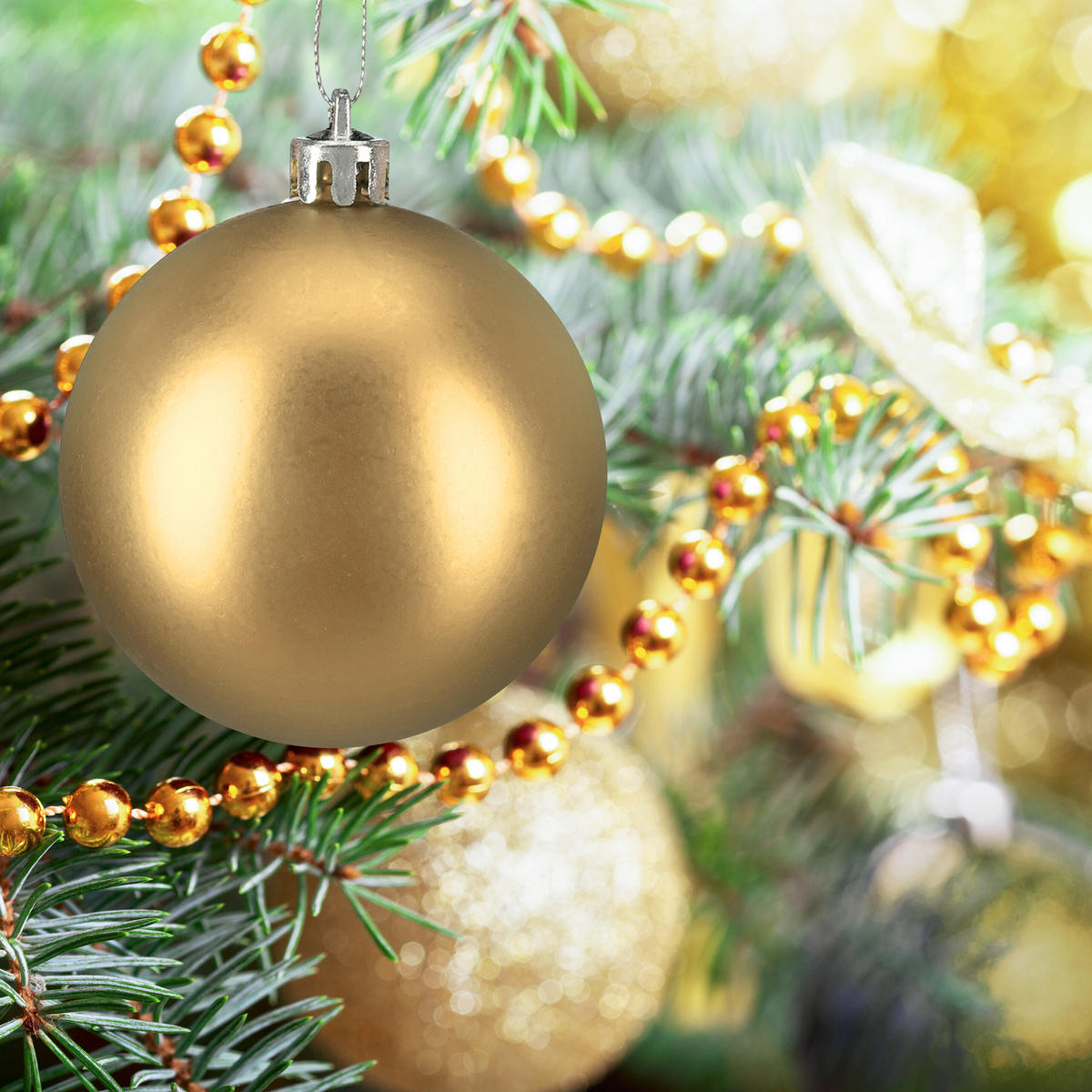 WEIHNACHTSKUGELN Gold Rot 50-Stück-Set - Multicolor, Kunststoff (6/7/6cm) - Relaxdays