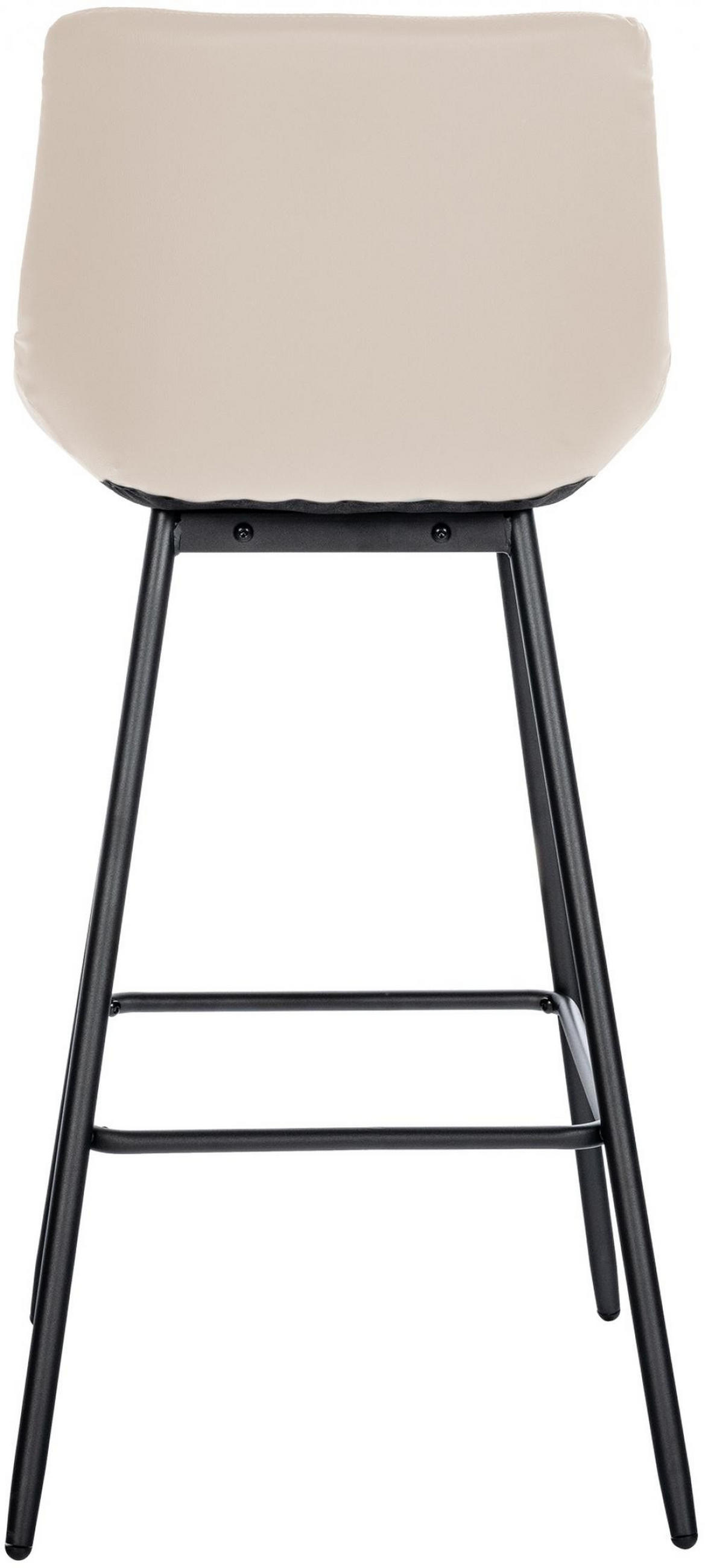 BARHOCKER Lederlook creme - Creme/Schwarz, Textil/Metall (49/104/56cm) - CLP