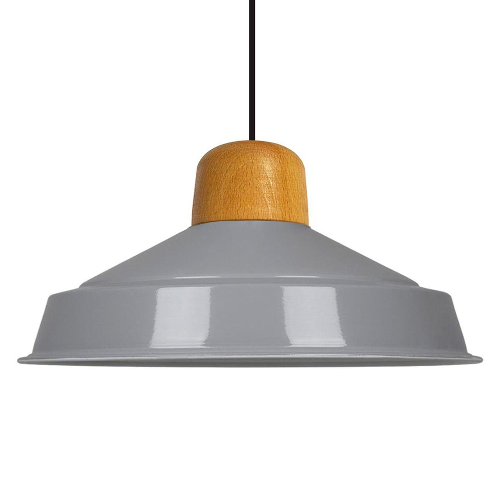 PENDELLEUCHTE Asletl 40/20 cm - Grau, Holz/Metall (20/40/20cm) - Bamyum