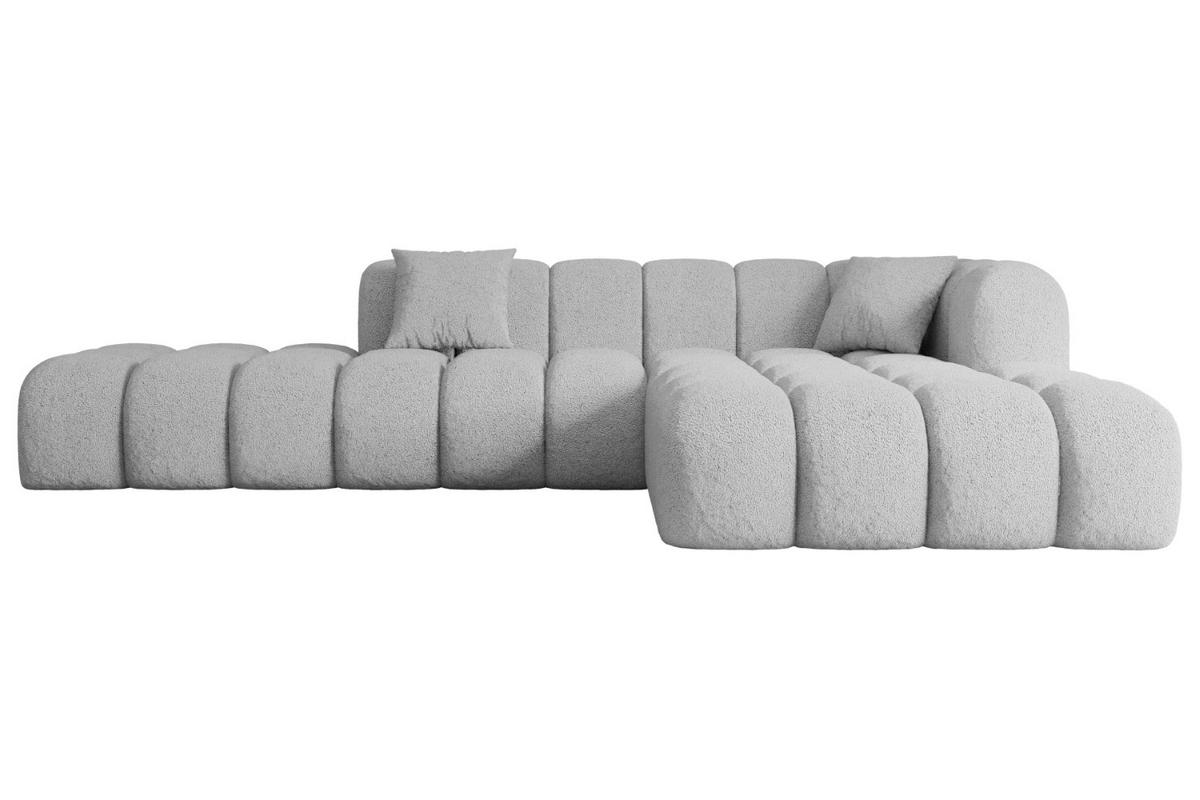 ECKSOFA Ottomane Rechts OLEA-L2 - 289x176x71 cm Hellgrau - Hellgrau/Schwarz, Holzwerkstoff/Kunststoff (289/176cm) - ALTDECOR