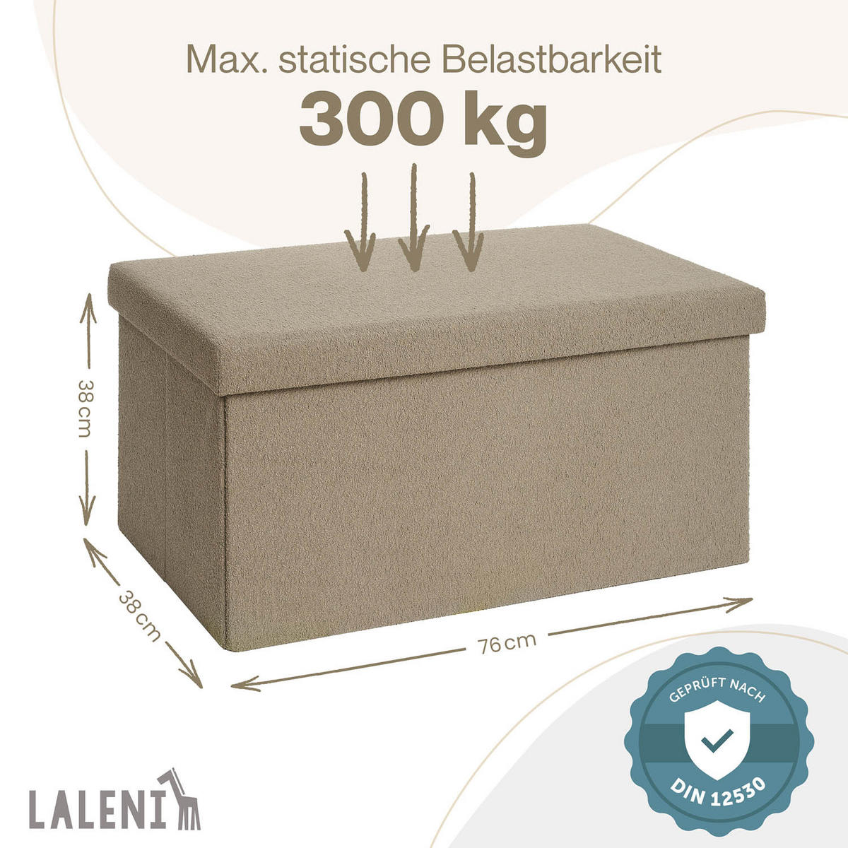 SITZBANK 76/38/38 cm, faltbar, Taupe - Taupe, Kunststoff (38/38/76cm) - Laleni