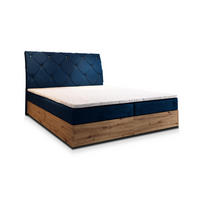 BOXBETT VELLANO 140x200 cm mit Matratze und Topper - Blau - Blau, Holz (140/200cm) - MASSENO