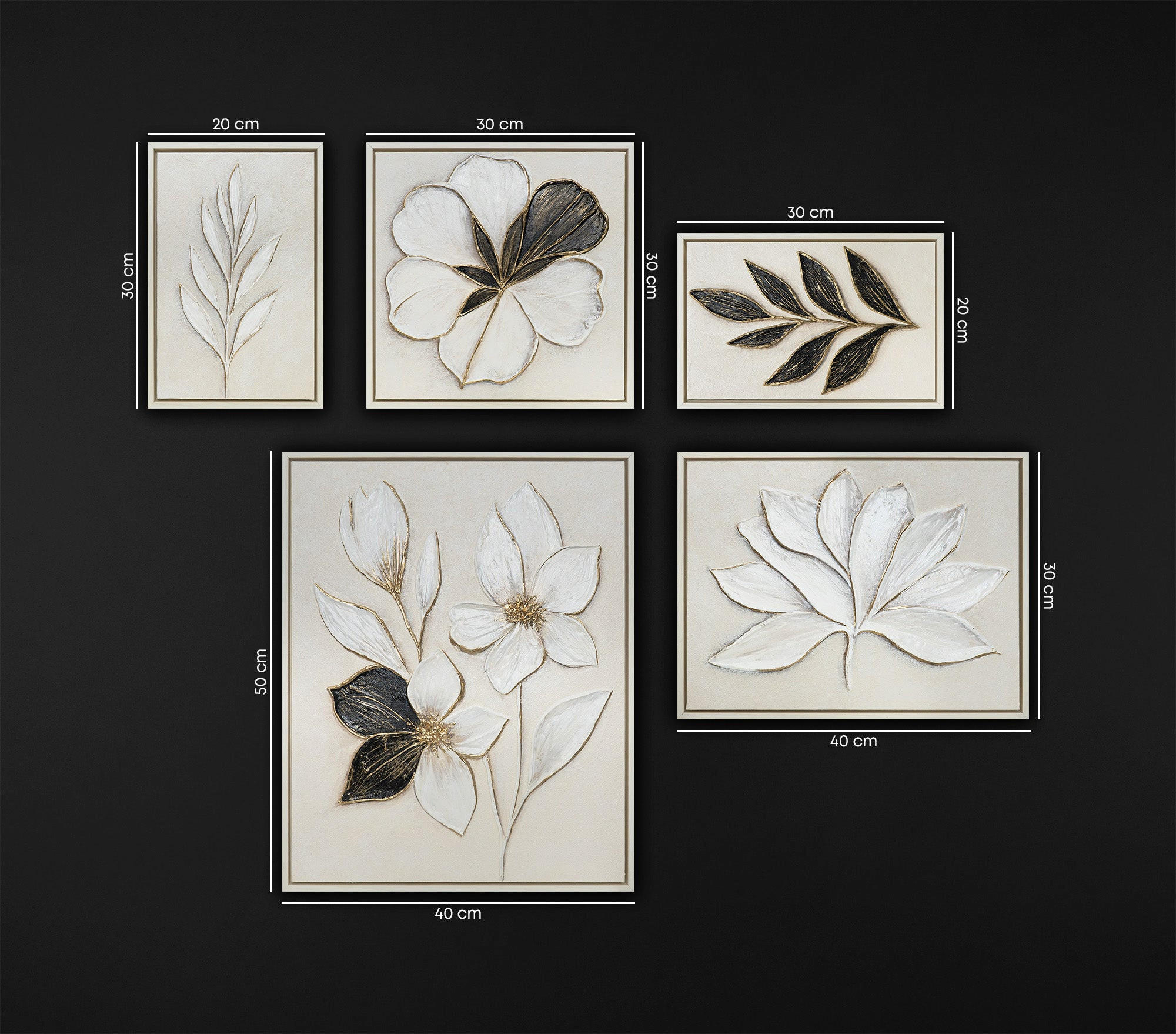 YS-art gallery Gemälde Beige 90x80 cm