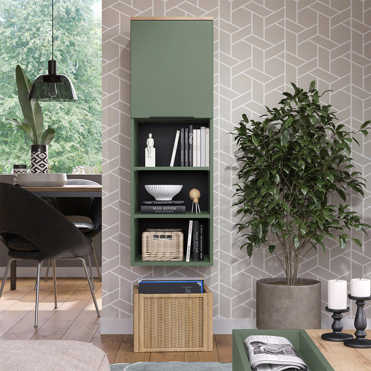 UNIVERZÁLNÍ SKŘÍŇ Wido Zelená - zelená barva, kompozitní dřevo (40.2/120/40cm) - Vicco