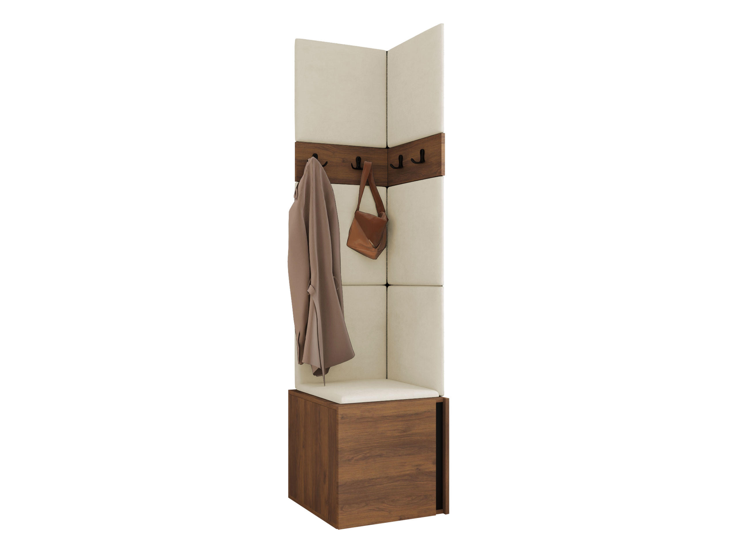 Mirjan24 Garderoben-Set Nussbaum, Beige 42x186x46 cm