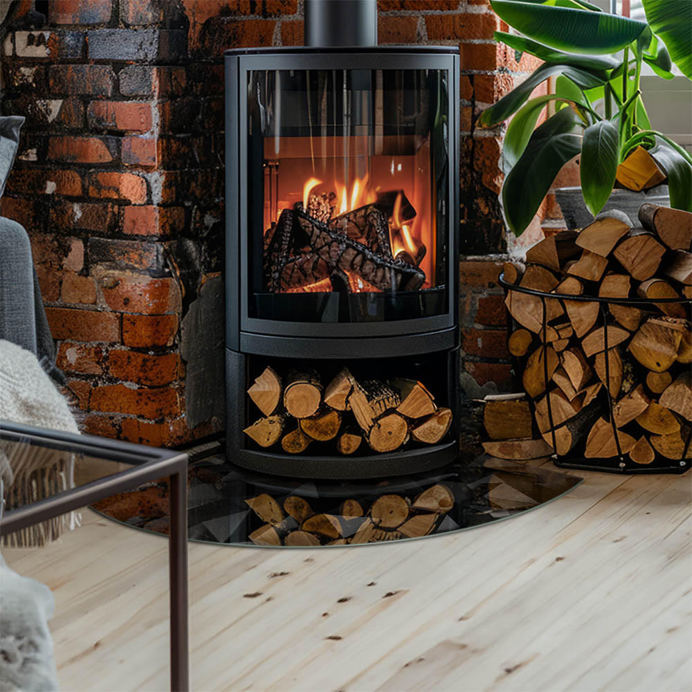 Thumbnail - ArtPrintCave Glasplatte, Schwarz, Glas, Formgebogen, 100x100x0.4 cm, Kleinmöbel, Kamine & Zubehör, Kaminöfen