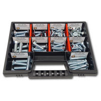 SECHSKANTSCHRAUBEN Sortiment M6-M8 // 10mm-40mm 105 tlg. Schraubenbox DIN 7991 / ISO 10642 - Zinkfarben, Metall (3.5cm) - Schraubenbox24