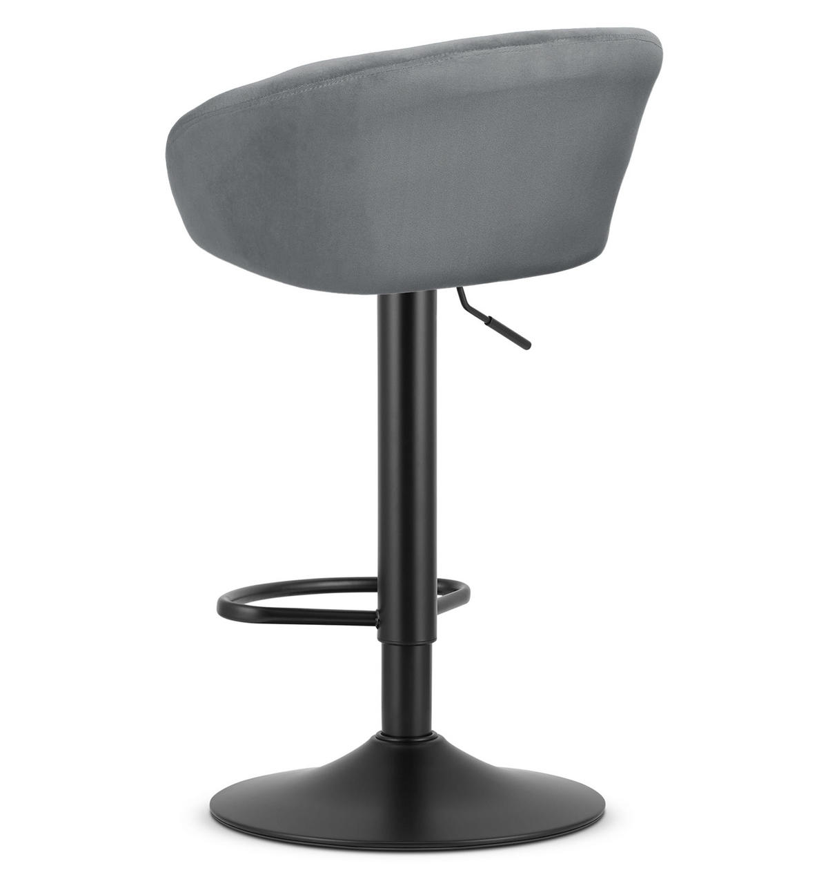 BARHOCKER 2-er Set EAST grauer Sitz, schwarze Basis - Schwarz/Grau, Textil (53/103/46cm) - Valora