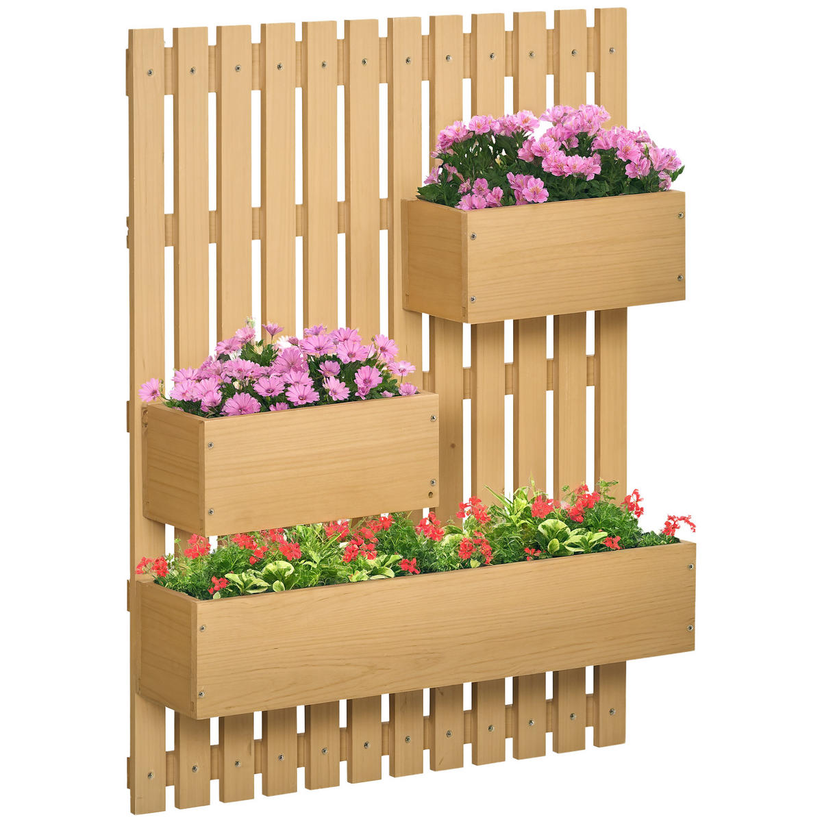 ComfortXL WAND-PFLANZENKÜBEL DE-12135 3 herausnehmbare Töpfe, 60/16/80 cm Natur jetzt nur online ➤