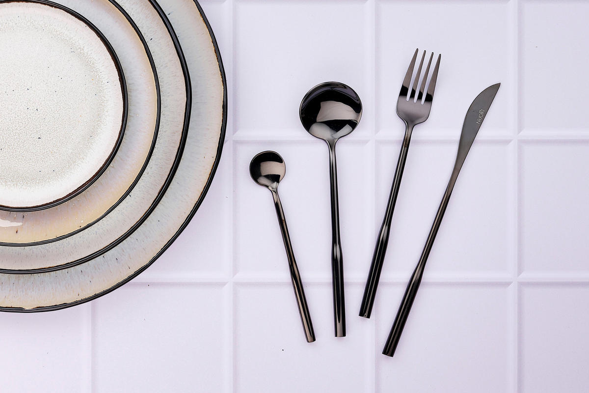 LÖFFEL 6er-Set Abel - Schwarz - Schwarz, Metall - Björn