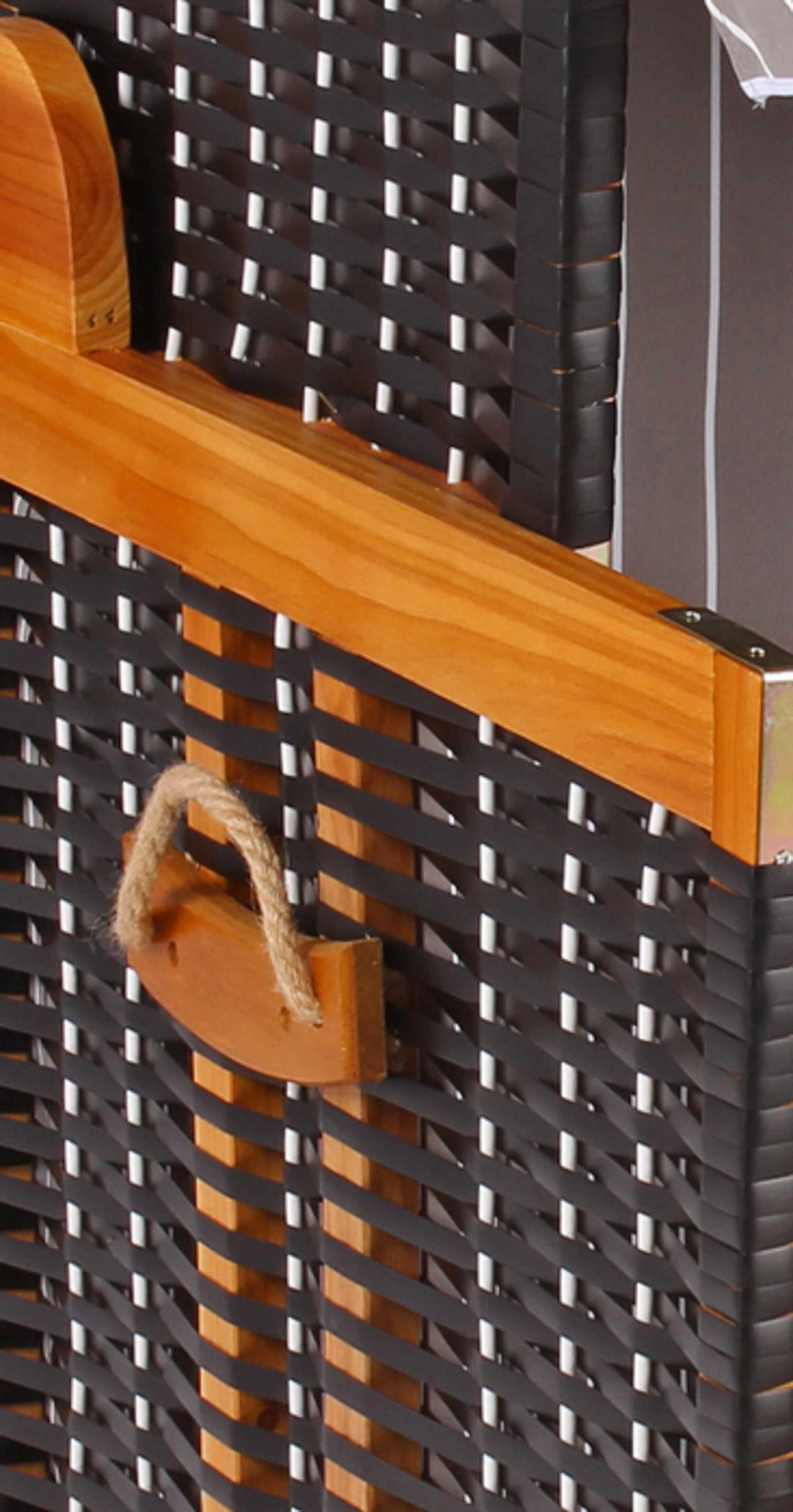 HUNDESTRANDKORB - Schwarz/Braun, Metall (80/95/65cm) - Mr. Deko