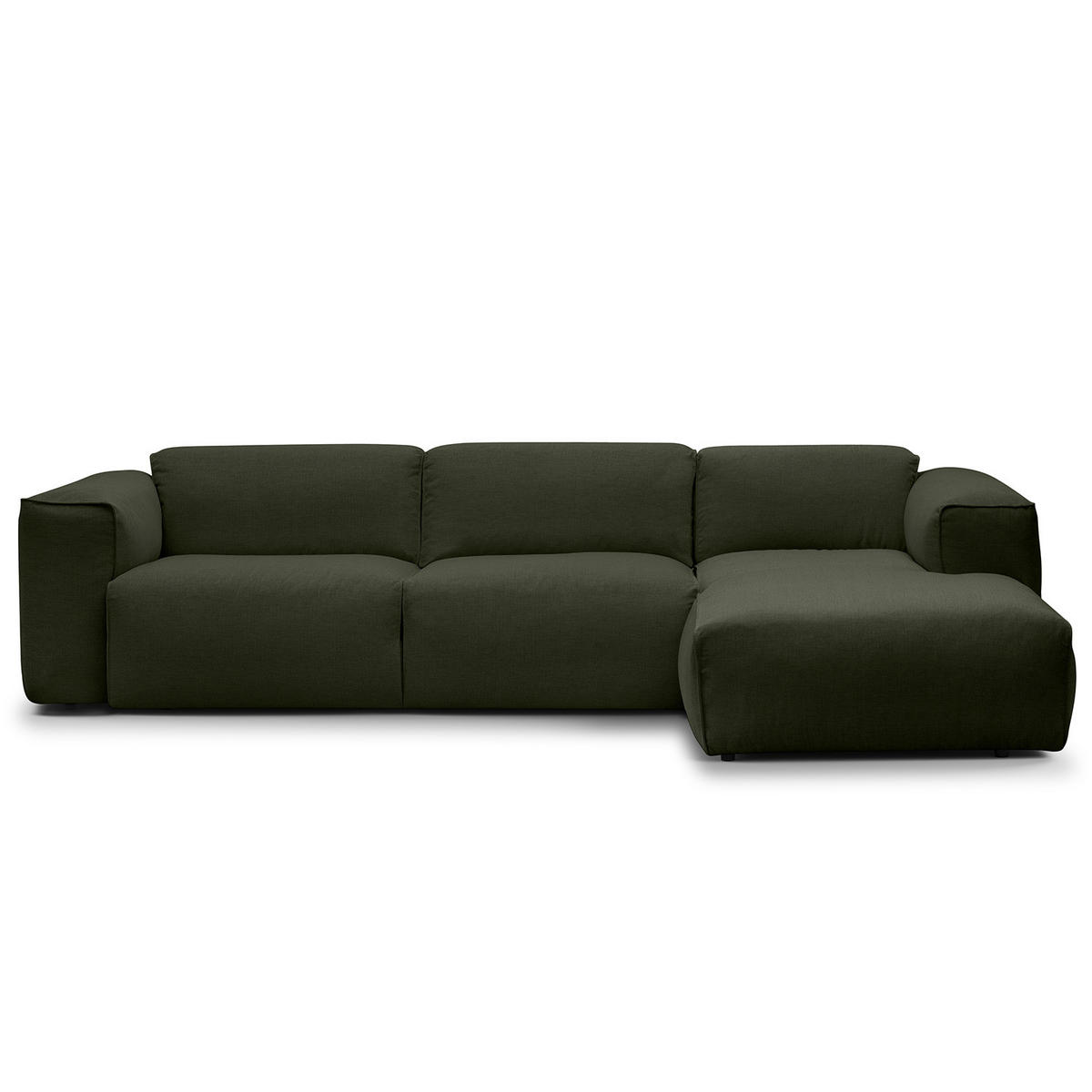 3-SITZER ECKSOFA mit Longchair - Schwarz/Grau, Kunststoff/Textil (284/173cm) - home24
