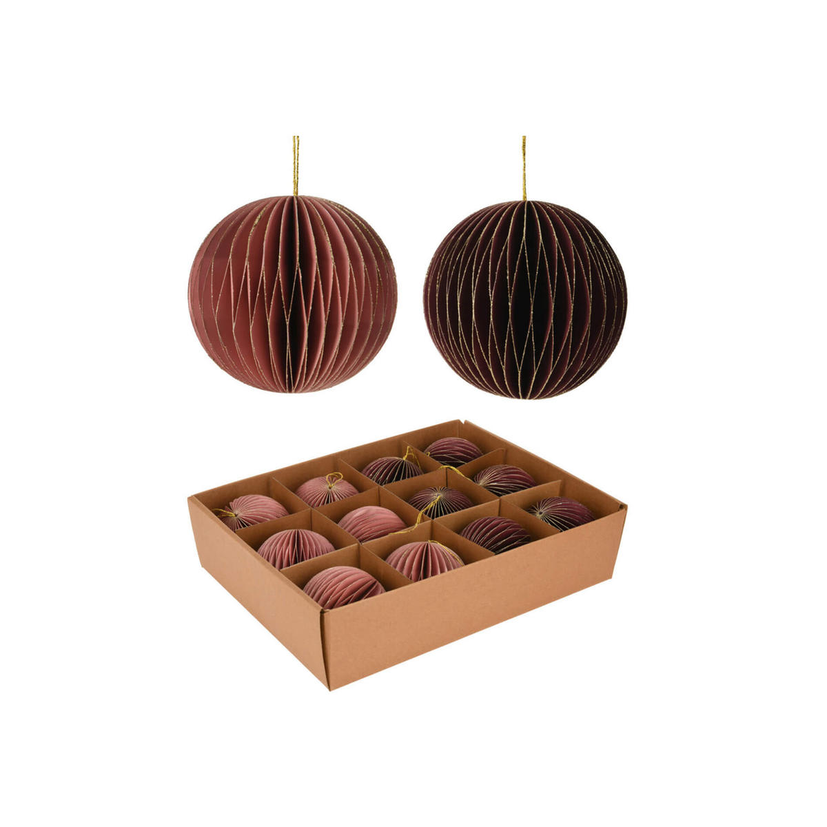 WEIHNACHTSBAUMSCHMUCK SET, 12 pieces Mehrfarbig 8/8/8 cm - Multicolor, Papier (8/8/8cm) - Mobili Rebecca