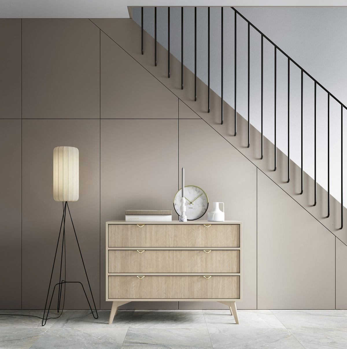 KOMMODE - Abeto Beige S106 - Eichefarben/Beige, Holz (106/80/38cm) - Möblo
