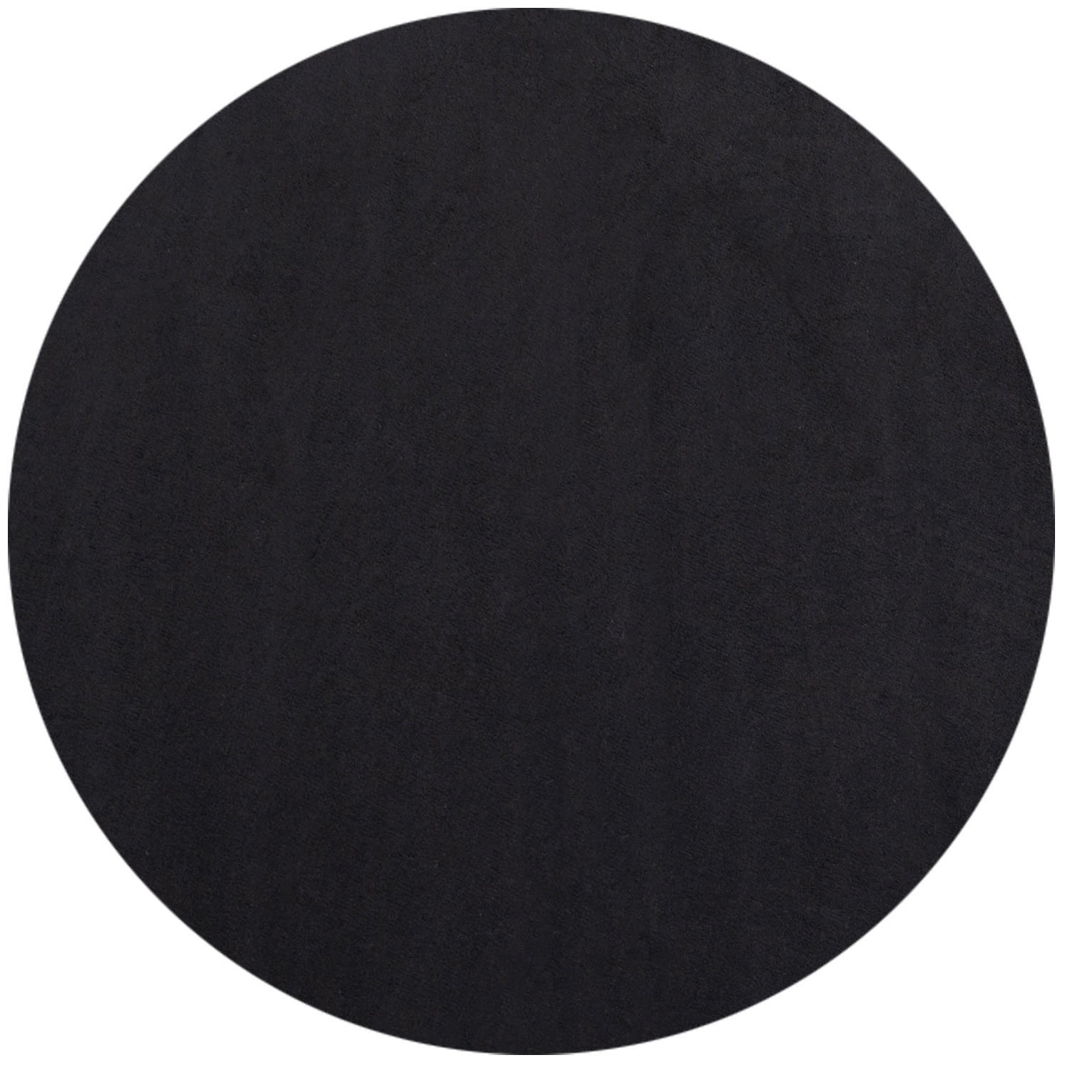TEPPICH Kurzflor Uni-Farbe Microfaser Antirutsch Wohnzimmer waschbar Schwarz Rund 200x200 - Schwarz, Textil (200/200cm) - KADIMA DESIGN