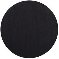 TEPPICH Kurzflor Uni-Farbe Microfaser Antirutsch Wohnzimmer waschbar Schwarz Rund 160x160 - Schwarz, Textil (160/160cm) - KADIMA DESIGN