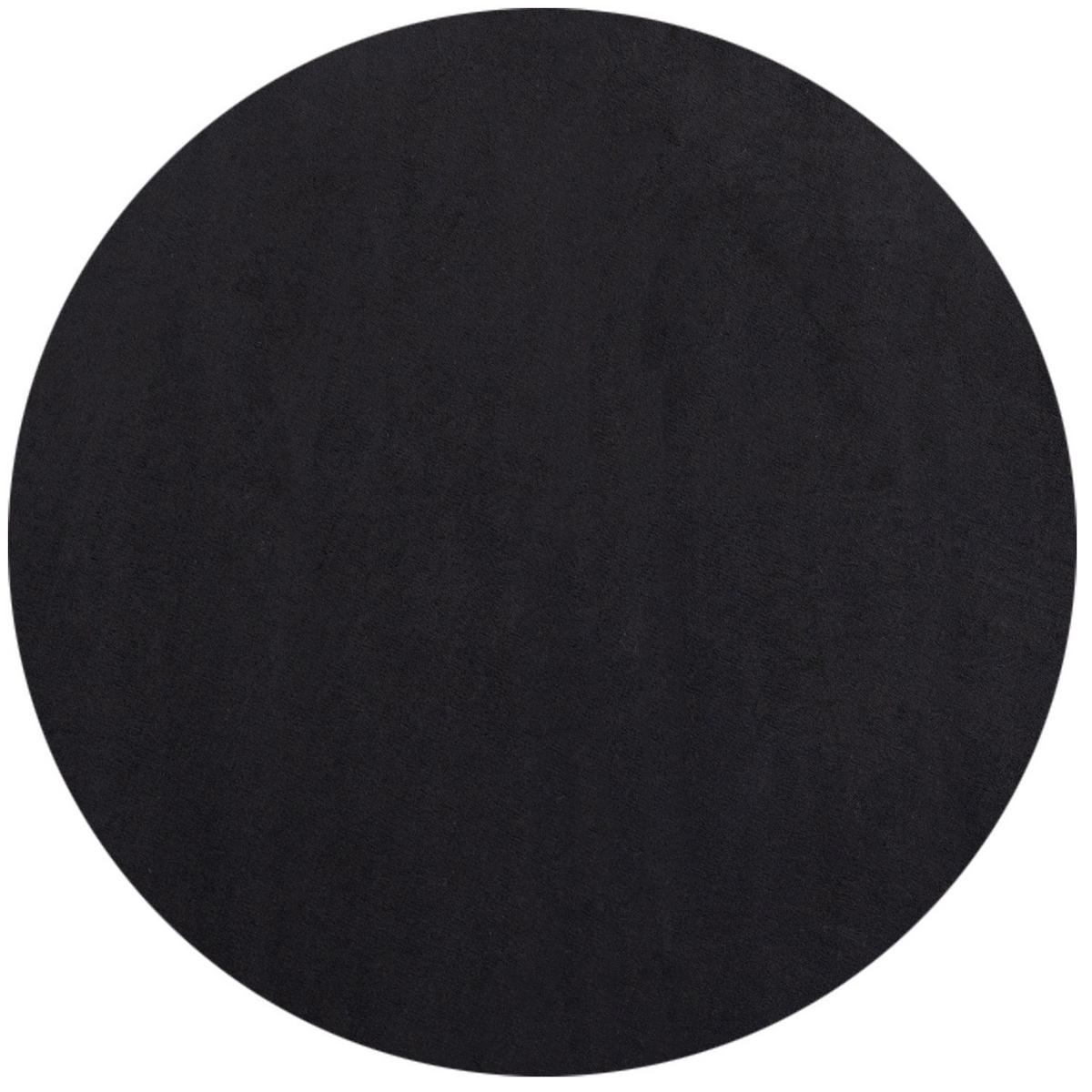 TEPPICH Kurzflor Uni-Farbe Microfaser Antirutsch Wohnzimmer waschbar Schwarz Rund 160x160 - Schwarz, Textil (160/160cm) - KADIMA DESIGN
