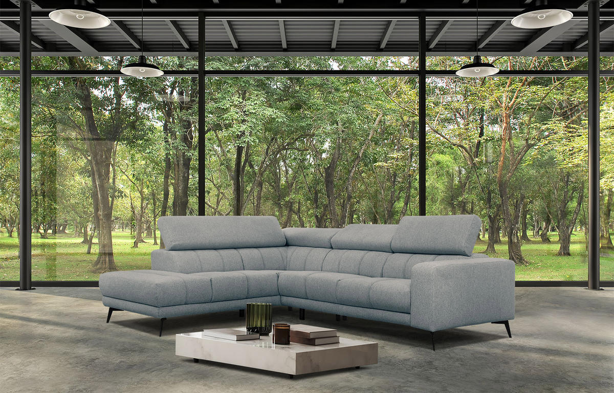 ECKSOFA MORELLO 5-Sitzer, mintgrün - Schwarz/Mintgrün, Holzwerkstoff/Textil (158/269cm) - Courtois Laville