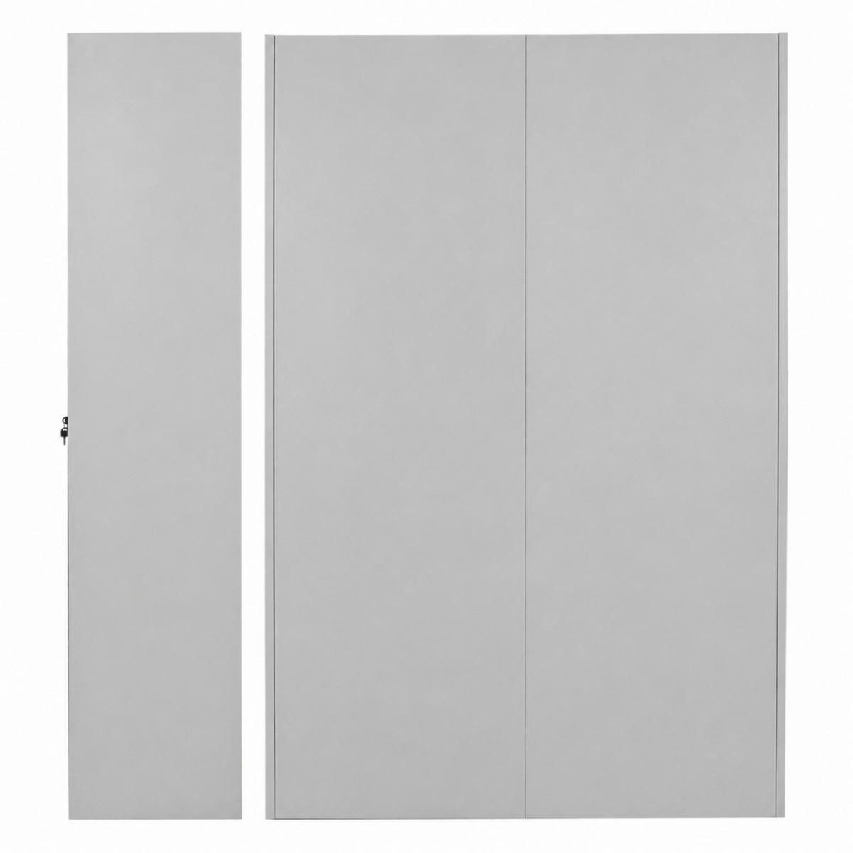 PUTZMITTELSCHRANK Rhino Metall 170x70x30cm Lichtgrau - Grau, Metall (70/170/30cm) - PROREGAL