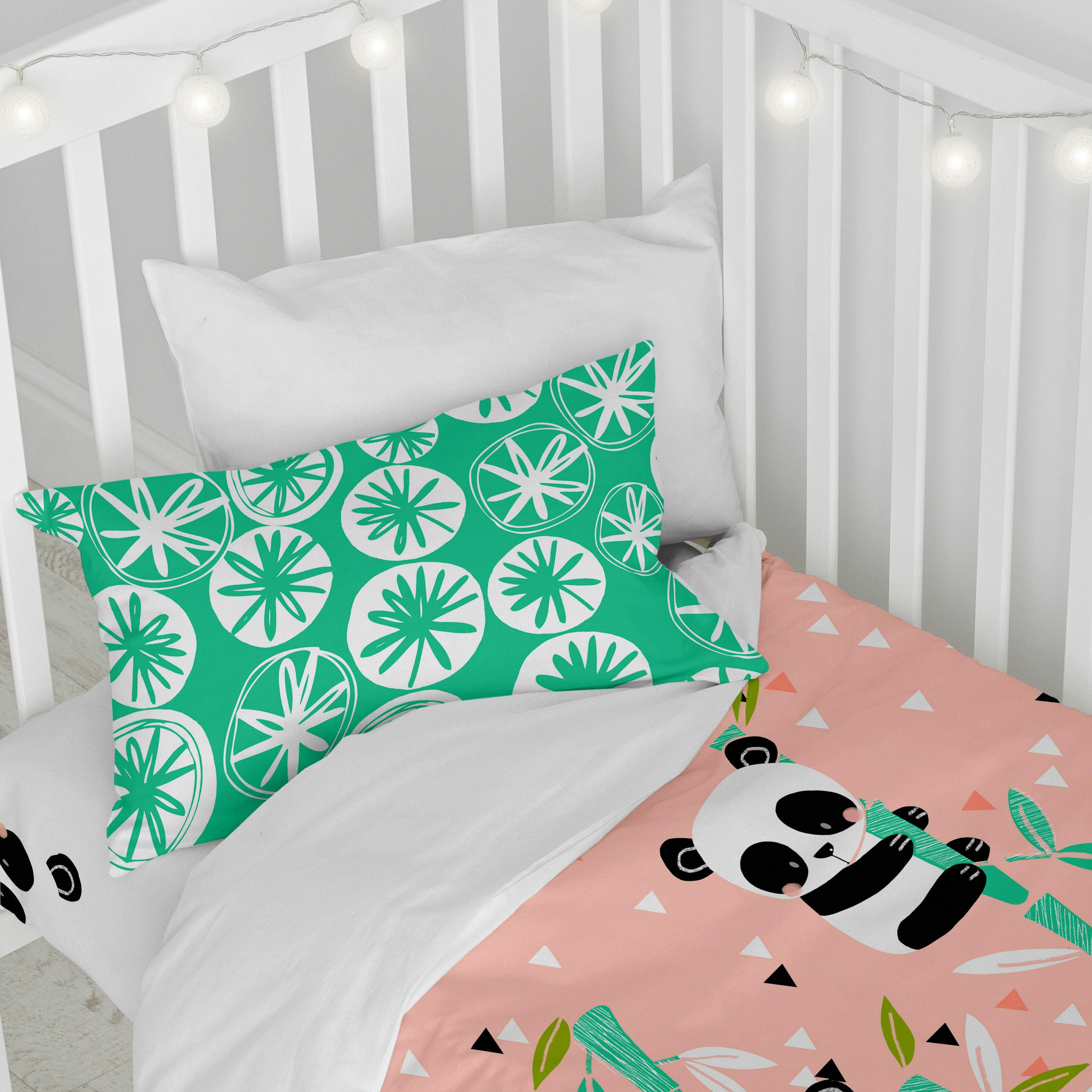 BETTBEZUG 2er-Set teiliges panda garden 100x135 cm (kinderbett) rosa - Pink, Textil (100/135cm) - Happy Friday
