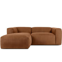 ECKMODULSOFA-LINKS BUFFO 3/4 Sitzer mit extrem weicher Sitzfläche, Kordstoff, ore - Orange, Textil (237/180cm) - KONSIMO®