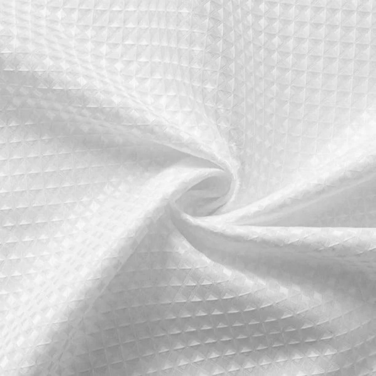 DUSCHVORHANG strukturiert Waffelstruktur robust fürs Badezimmer 72 x 72 cm - Weiß, Textil (72/72cm) - MCBOSON