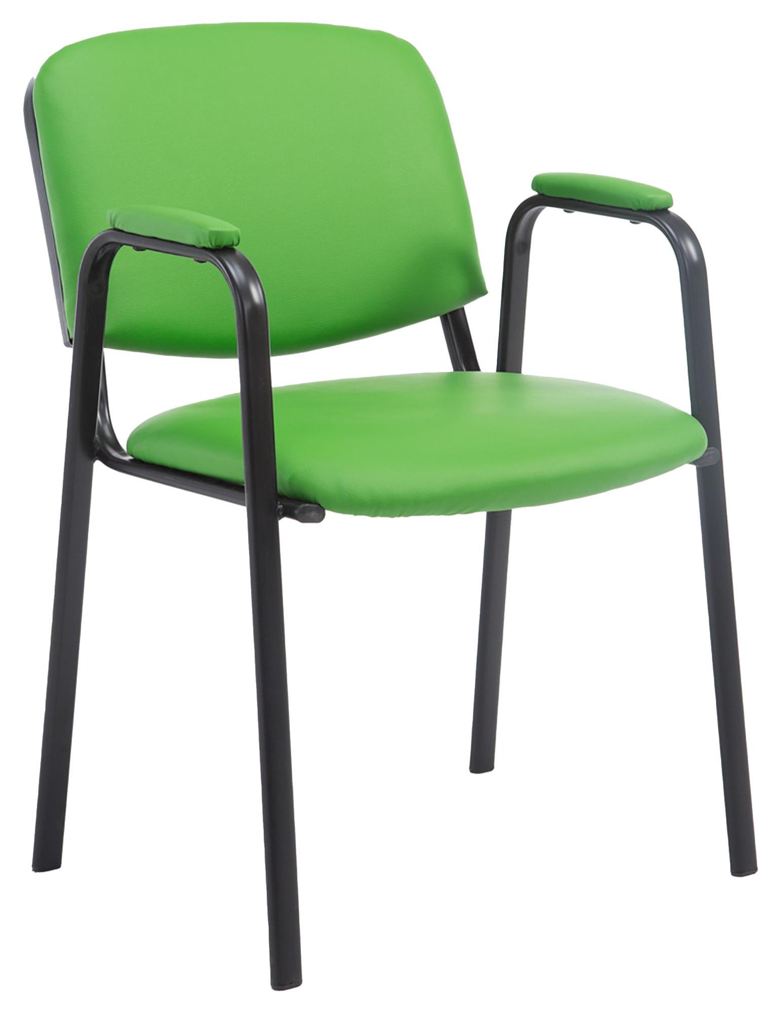 BESUCHERSTUHL Lederlook grün - Schwarz/Grün, Textil/Metall (53/79/55cm) - CLP