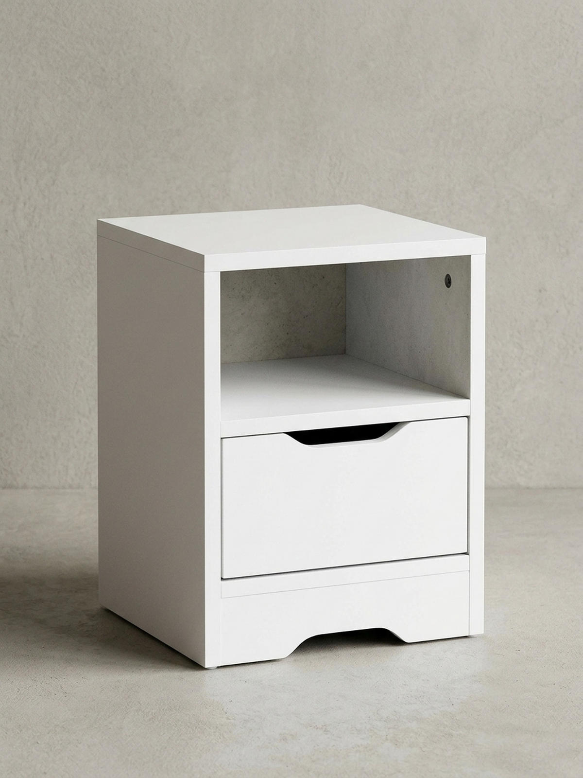 NACHTTISCH Modern Schublade Ablage Kratzfest ILM, Weiß 31x31x43 cm - Weiß, Holz (31/43/31cm) - KADIMA DESIGN