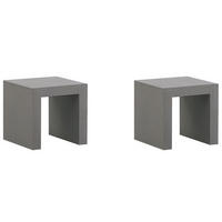 GARTENSTUHL 2er-Set Beton grau Taranto - Grau, Stein (40/40/40cm) - Beliani