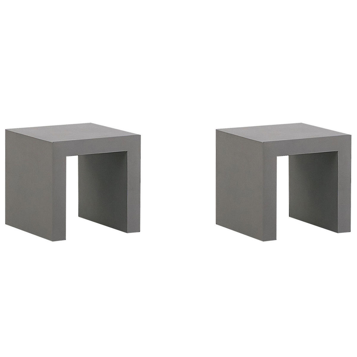 GARTENSTUHL 2er-Set Beton grau Taranto - Grau, Stein (40/40/40cm) - Beliani
