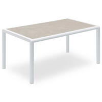 GARTENTISCH TRAPANI grau, weiß - Grau, Glas/Metall (90/160/75cm) - IDIMEX