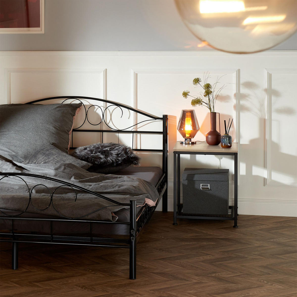 BEISTELLTISCH Derby,45,5 x 45,5 x 55,5 cm,Industrial Holz hell, Eiche Sonoma - Naturfarben, Holz (45.5/45.5/55.5cm) - tectake