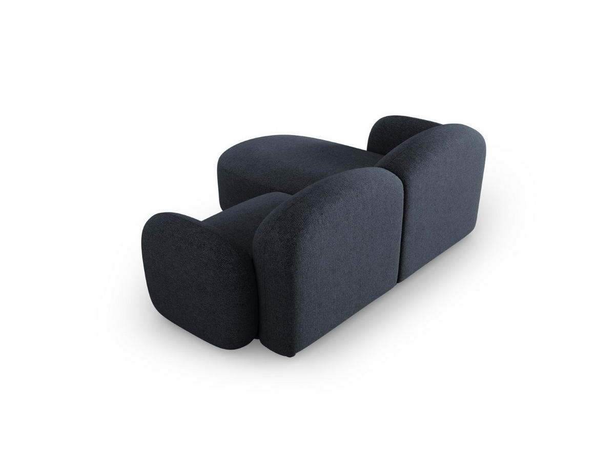 ECKSOFA rechts Blair aus Chenille-Stoff blau melange 3 Sitzplätze - Blau, Textil (155/194cm) - Micadoni