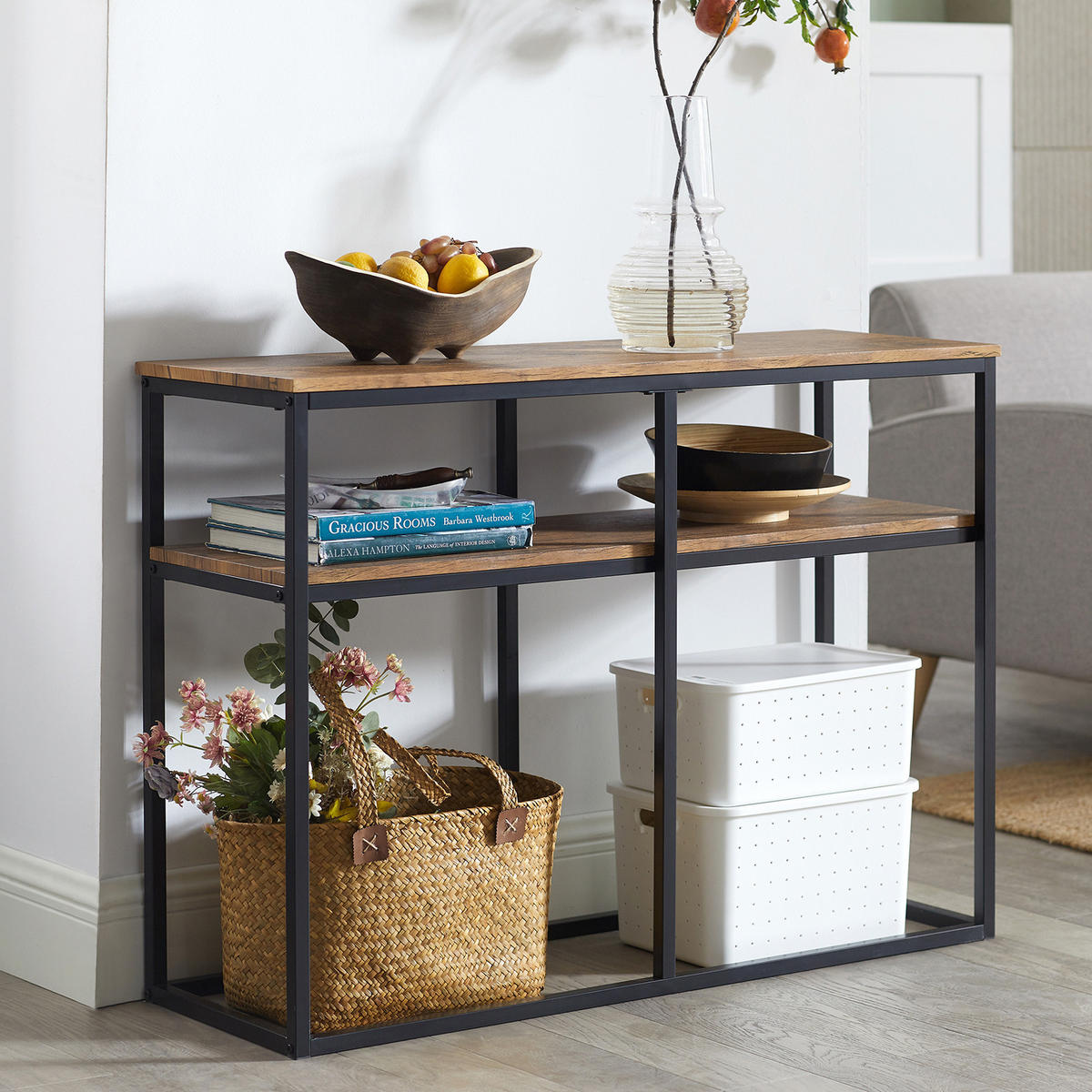 KONSOLENTISCH Vintage - Naturfarben, Holzwerkstoff (36/107/77cm) - SoBuy