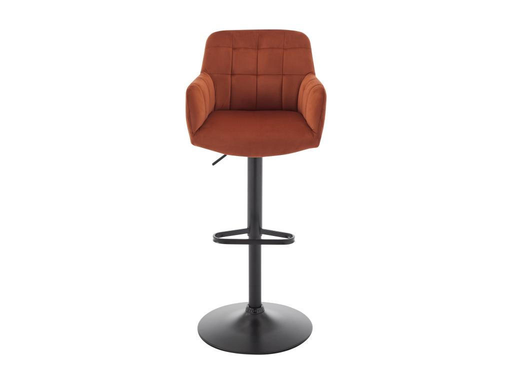 BARHOCKER 2er-Set - Samt & schwarzes Metall - Höhenverstellbar - Terracotta - PEGA - Braun, Textil (49/113/50cm) - Pascal Morabito