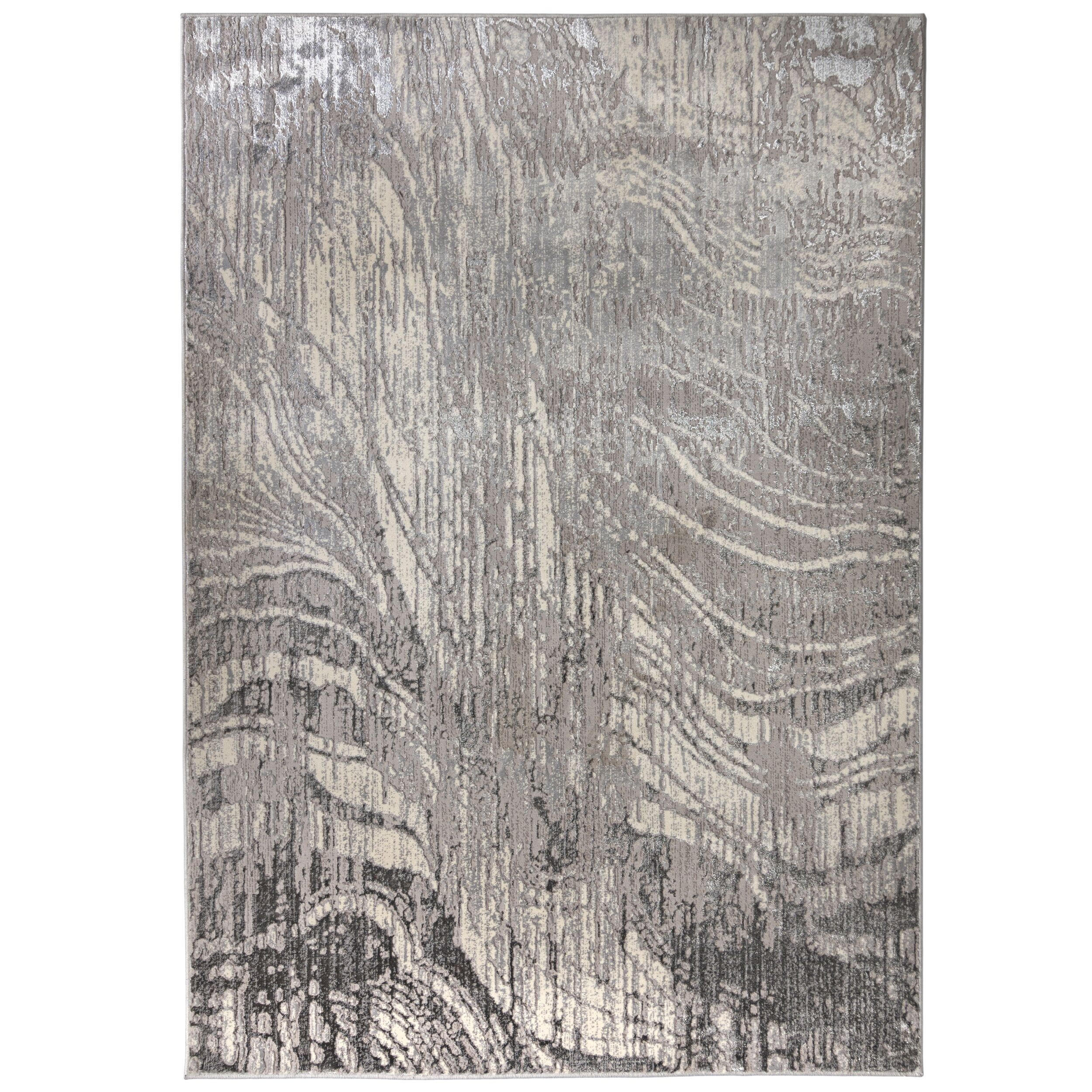 TEPPICH metallisch-Effekt modern OUSE ESME, Silber 160x230 cm - Silberfarben, Textil (160/230cm) - KADIMA DESIGN