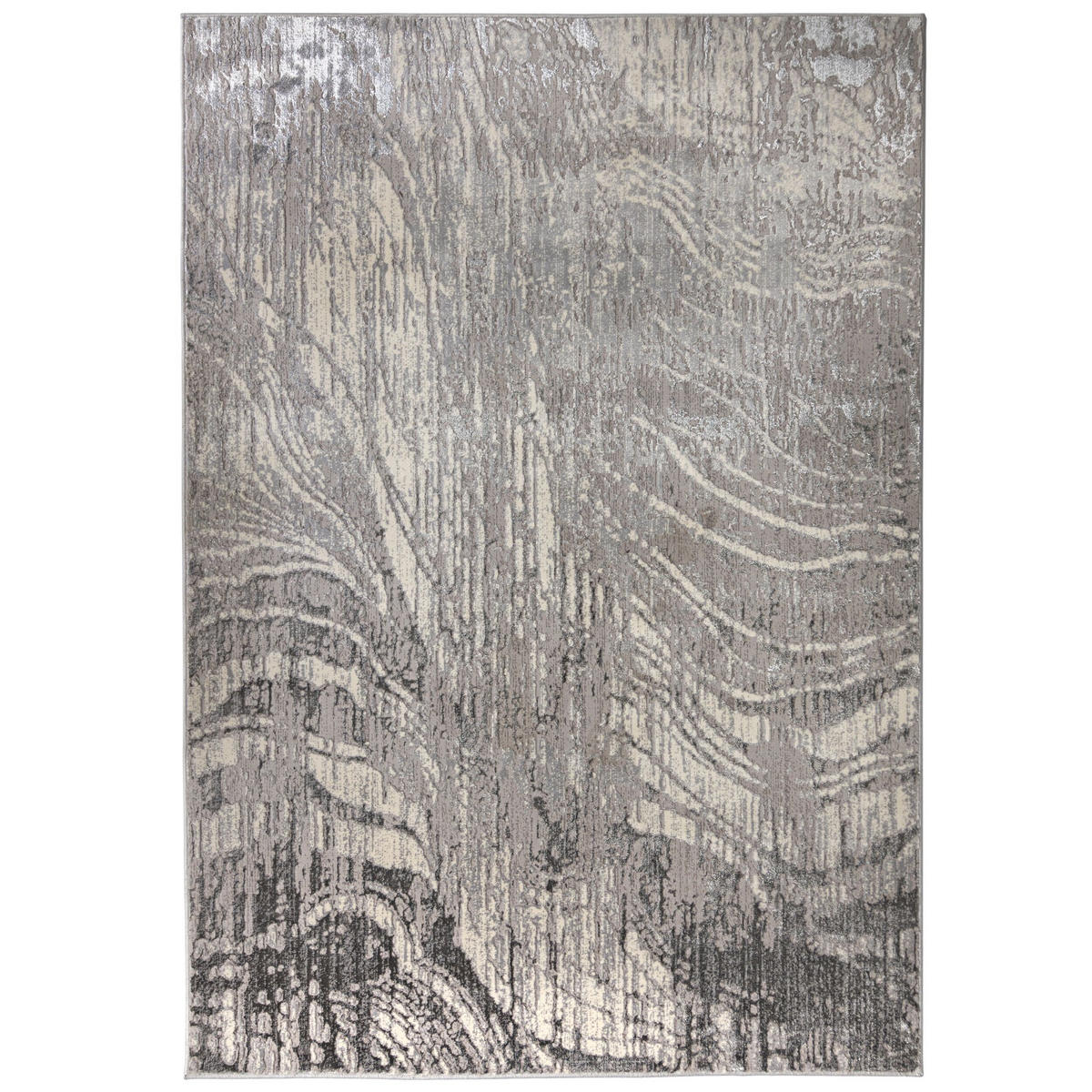TEPPICH metallisch-Effekt modern OUSE ESME, Silber 200x290 cm - Silberfarben, Textil (200/290cm) - KADIMA DESIGN