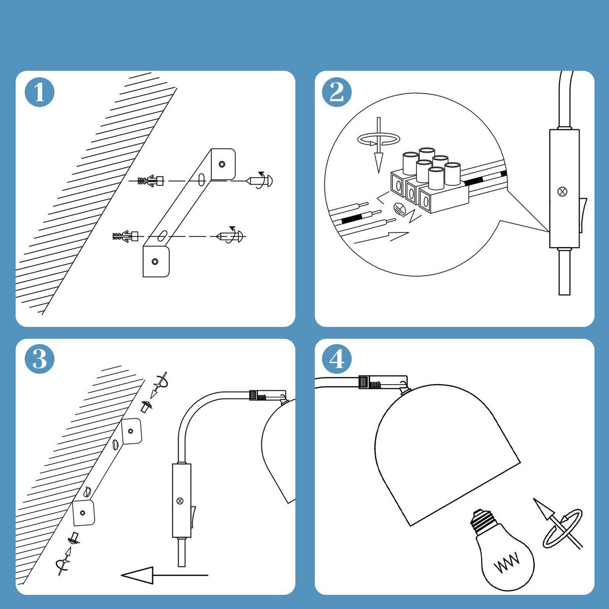 WANDLEUCHTE Vista 21.7/20.5/12.3 cm - Weiß, Metall (20.5/12.3/21.7cm) - ZMH