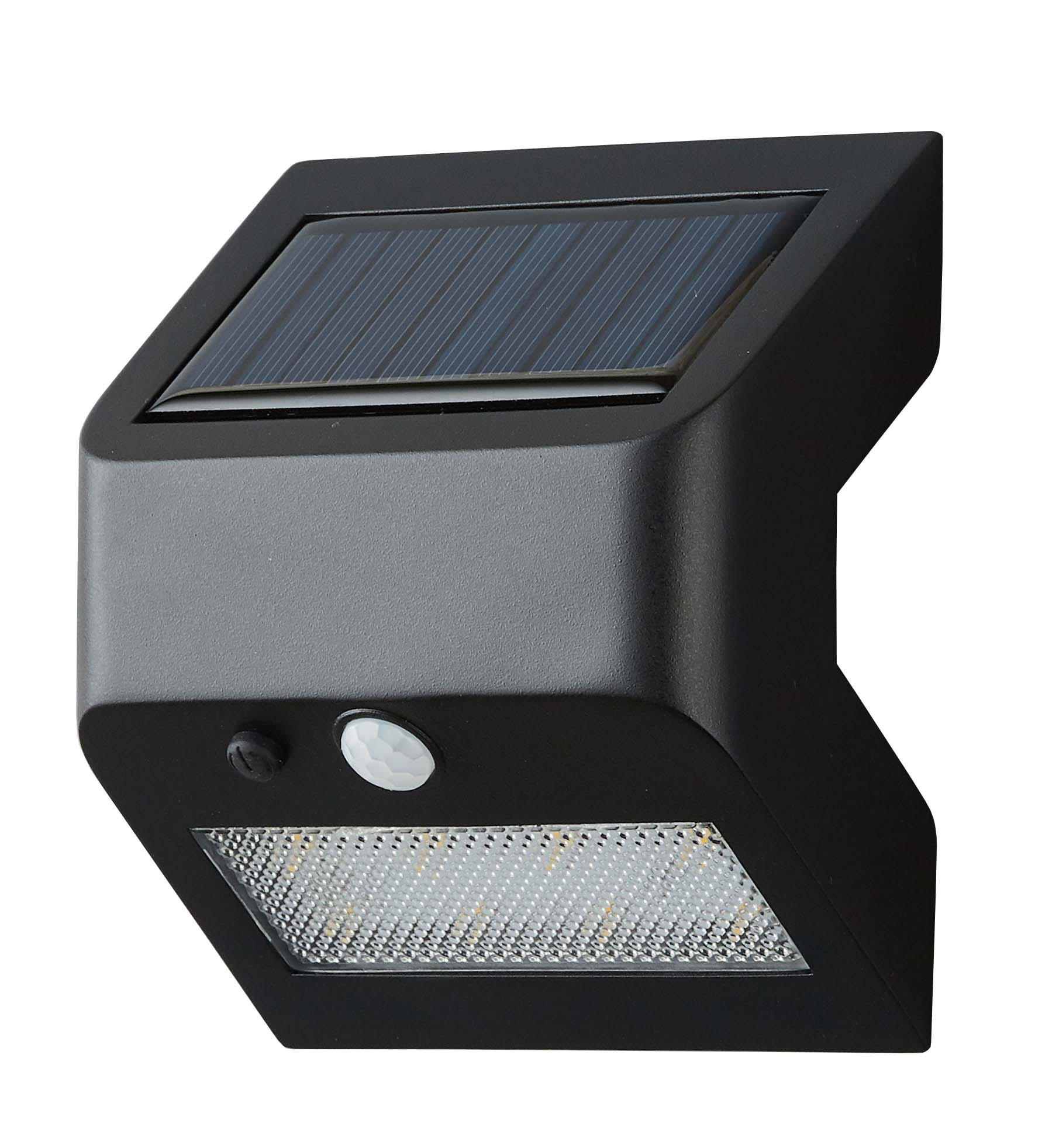 LED-SOLAR-WANDLEUCHTE mit Bewegungsmelder & Dämmerungssensor – ideal für Eingangsbereiche, Treppen & Terrassen schwarz kaltweiß - Schwarz, Kunststoff (5.3/11.5/10cm) - Northpoint