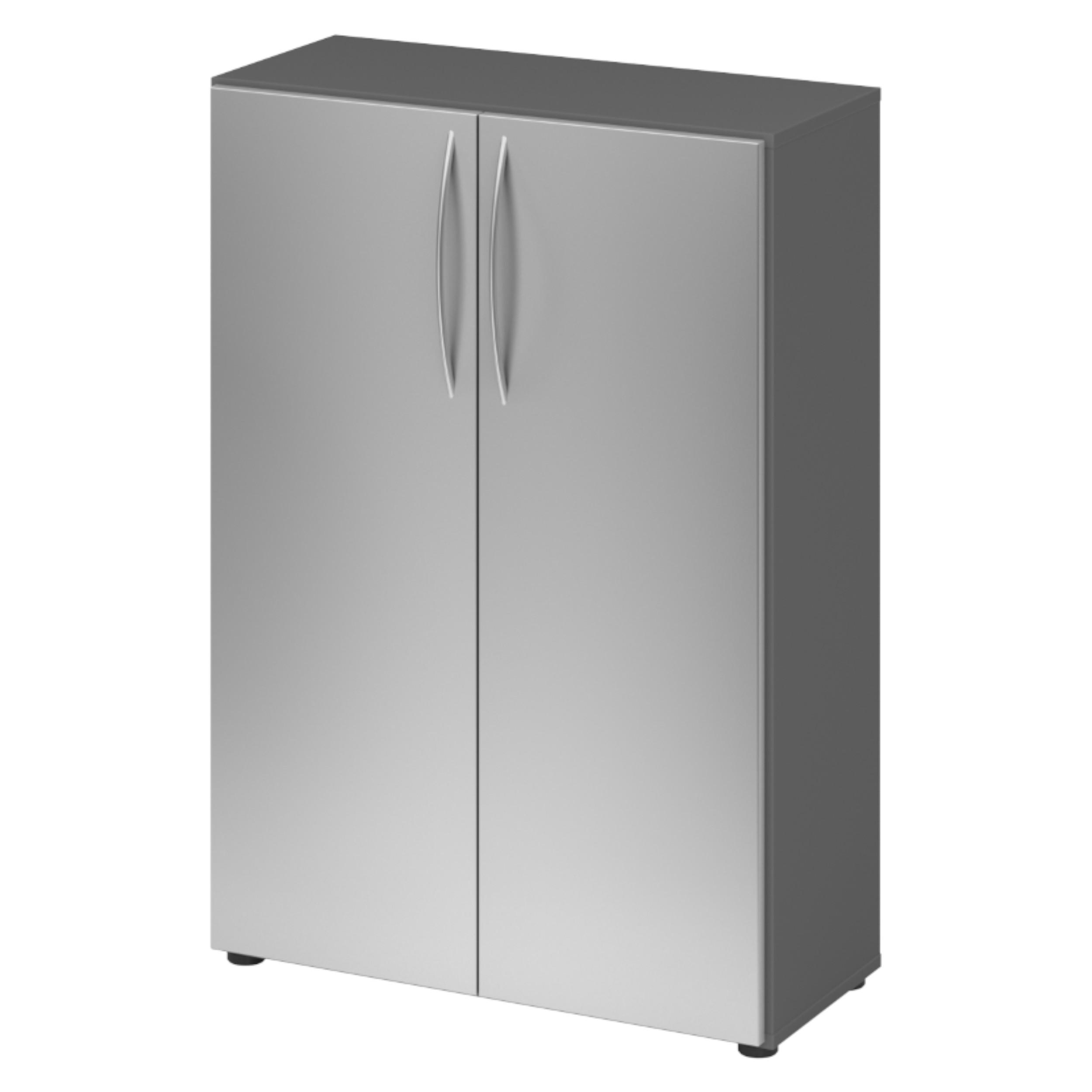 AKTENSCHRANK - 3 Ordnerhöhen 35/80/114,4 cm in Graphitfarben/Silberfarben - Silberfarben/Graphitfarben, Holzwerkstoff (80/114.4/35cm) - bümö