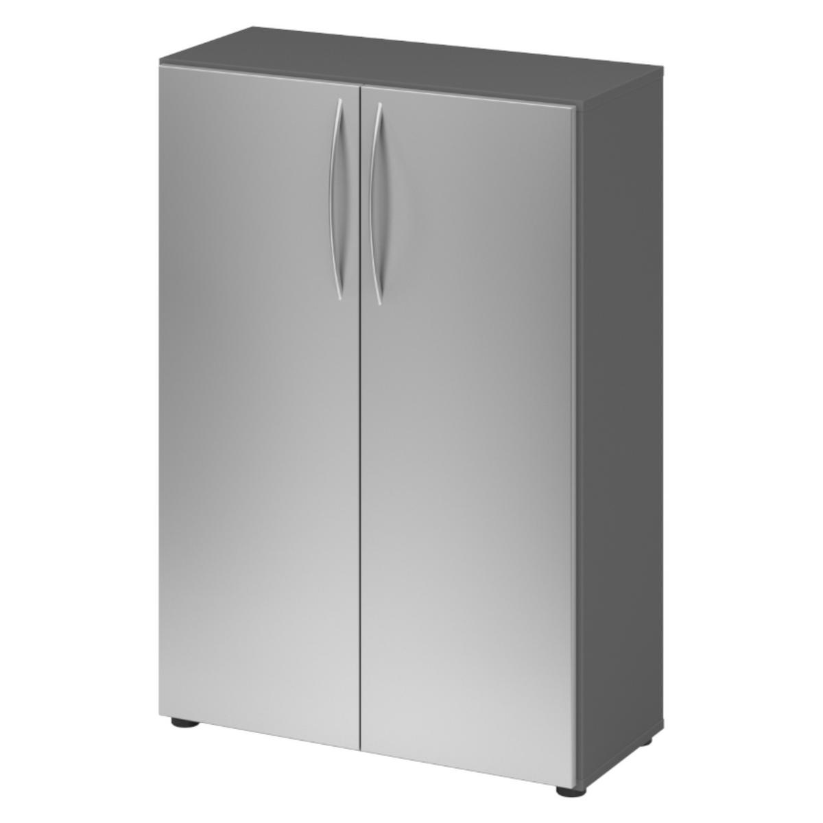 AKTENSCHRANK - 3 Ordnerhöhen 35/80/114,4 cm in Graphitfarben/Silberfarben - Silberfarben/Graphitfarben, Holzwerkstoff (80/114.4/35cm) - bümö