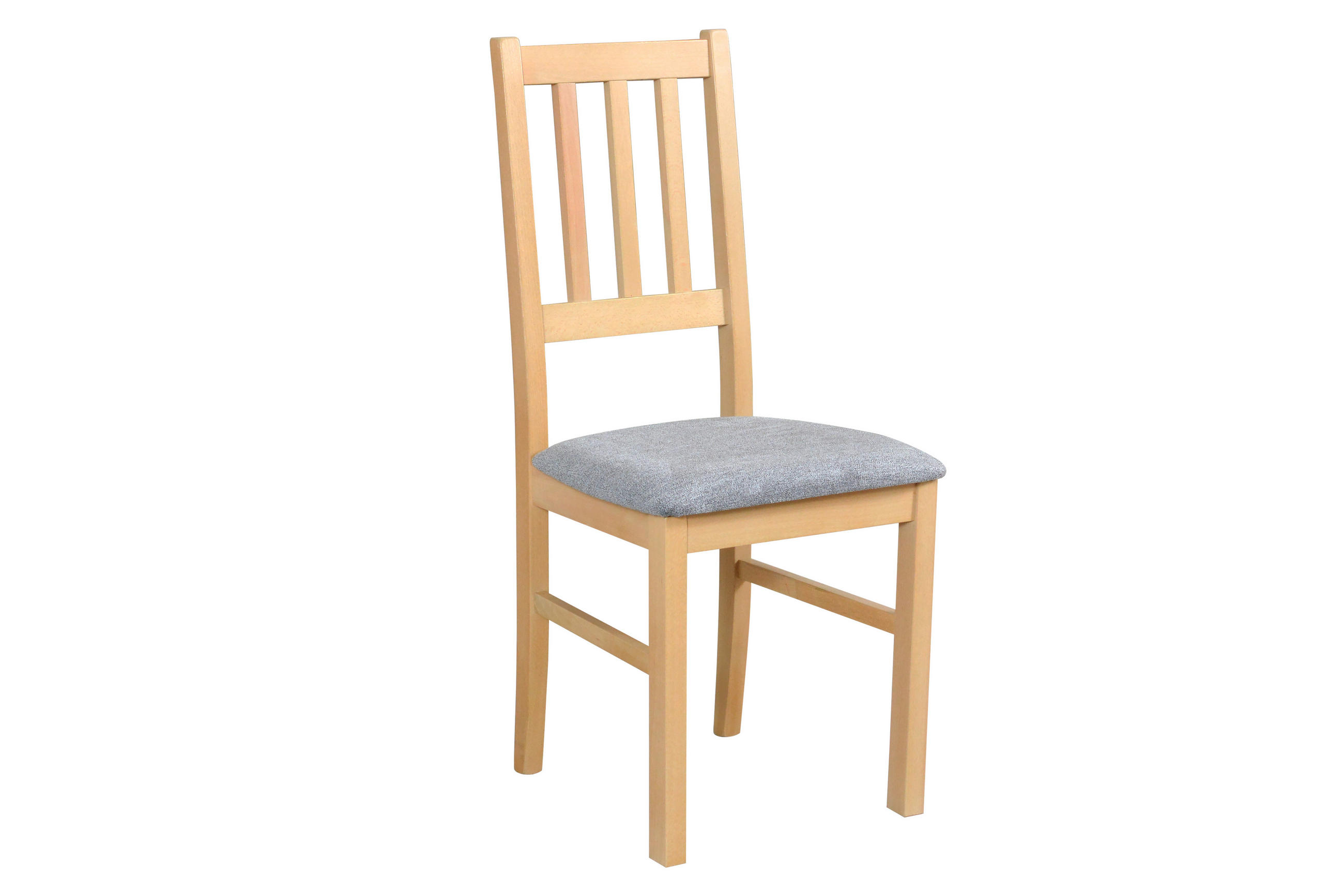 STUHL Bos 4 (4er Set) - Birkefarben/Zinkfarben, Holz (43/94/40cm) - Leaf Design