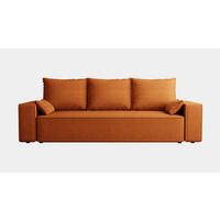 SOFA Veno mit Bettkasten und Schlaffunktion, Couch, Schlafsofa, Velourstoff - Rostfarben, Holzwerkstoff (242/85/95cm)