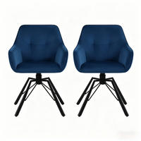 ARMLEHNSTUHL-SET DE-36126 2 Stück drehbar Grau - Blau, Metall (54/82.5/57cm) - ComfortXL